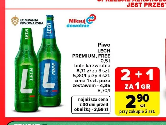 Piwo bezalkoholowe Lech promocja w Carrefour
