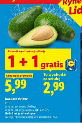 Awokado zielone promocja w Lidl