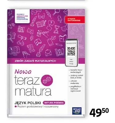 Książka Nowa teraz matura Język polski Poziom podstawowy i rozszerzony Zbiór zadań maturalnych Nowa Era promocja w Empik