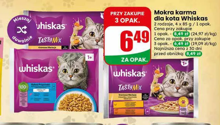 Mokra karma dla kota Whiskas Tasty Mix Kremowe Wariacje 4-pak promocja w Dino