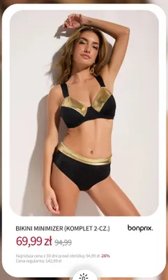 Bikini minimizer komplet 2-cz. Bonprix promocja w bonprix