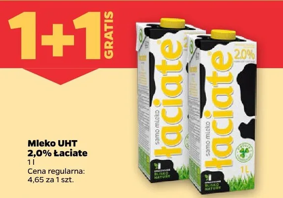 Mleko UHT 2,0% Łaciate promocja w Netto