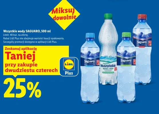 Woda mineralna Saguaro promocja w Lidl