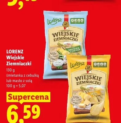 Chipsy Wiejskie Ziemniaczki masło z solą Lorenz promocja w Lidl