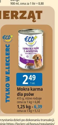 Mokra karma dla psów ECO+ 415 g promocja w Leclerc
