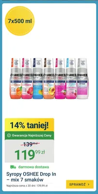 Syropy OSHEE Drop In - mix 7 smaków 7-pak 500 ml promocja w ERLI