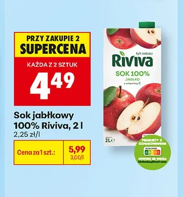 Sok jabłkowy Riviva promocja w Biedronka