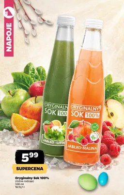 Oryginalny sok 100%, różne rodzaje promocja w Netto