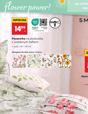 Poszewka na poduszkę z ozdobnym haftem promocja w Biedronka