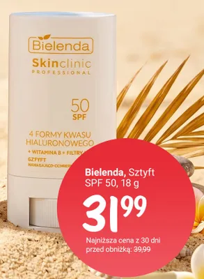 Sztyft SPF 50 Bielenda Skinclinic Professional promocja w Rossmann