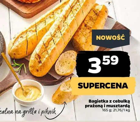 Bagietka z cebulką prażoną i musztardą promocja w Netto