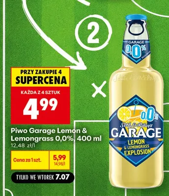 Piwo bezalkoholowe Garage Lemon & Lemongrass promocja w Biedronka