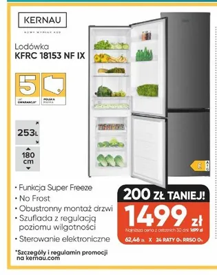 Lodówka KERNAU KFRC 18153 NF IX promocja w Max Elektro