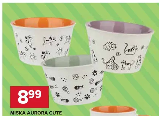 Miska Aurora Cute Pets średnica 13cm promocja w Stokrotka