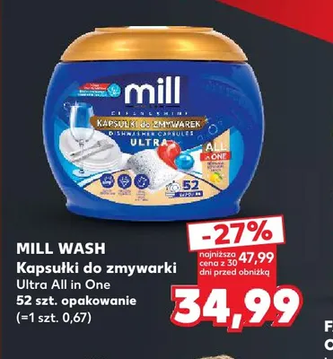 Kapsułki do zmywarki Ultra All in One Mill Wash promocja w Kaufland