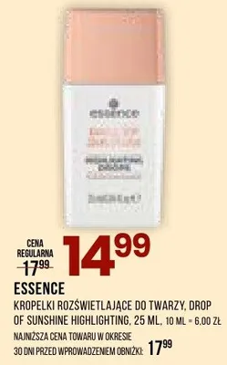 Kropelki rozświetlające do twarzy Essence Drop of Sunshine Highlighting promocja w Drogerie Natura