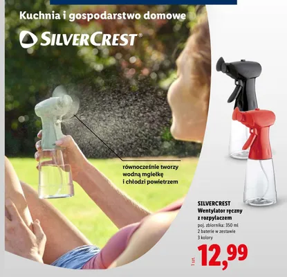 Wentylator ręczny z rozpylaczem Silvercrest promocja w Lidl