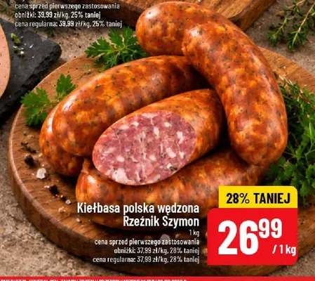 Kiełbasa polska wędzona Rzeźnik Szymon promocja w POLOmarket