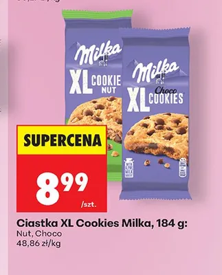 Ciastka orzechowe Milka xl cookies promocja w Biedronka