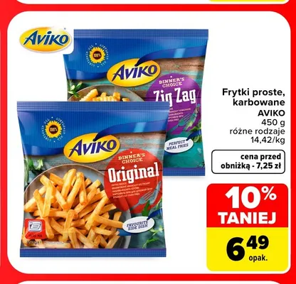 Frytki karbowane Aviko promocja w Carrefour