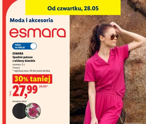 Spodnie palazzo z wiskozy damskie Esmara promocja w Lidl
