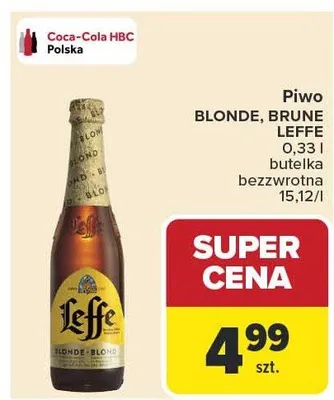 Piwo blonde, brune 0,33l butelka bezzwrotna promocja w Carrefour Market