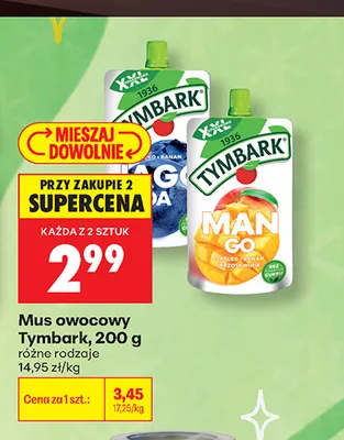 Mus owocowy Tymbark promocja w Biedronka
