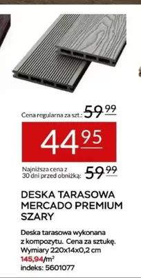 Deska tarasowa Mercado Premium Szary promocja w Abra Meble