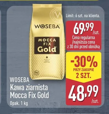 Kawa ziarnista WOSEBA Mocca Fix Gold promocja w Aldi
