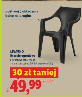Krzesło ogrodowe z tworzywa sztucznego promocja w Lidl
