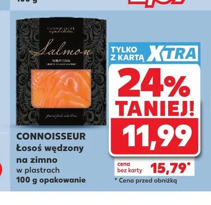 Łosoś wędzony na zimno w plastrach Connoisseur promocja w Kaufland