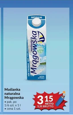 Maślanka naturalna Mrągowska promocja w Makro