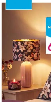 Lampa ceramiczna z abażurem promocja w Pepco