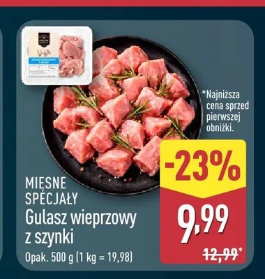 Gulasz wieprzowy z szynki Mięsne Specjały promocja w Aldi