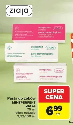 Pasta do zębów Ziaja Mintperfekt Sensitiv promocja w Carrefour Market