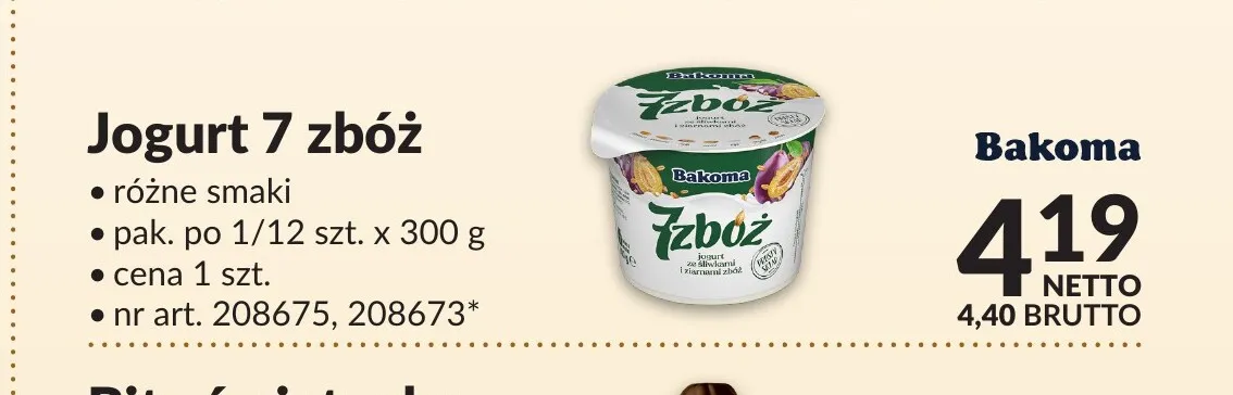 Jogurt 7 zbóż Bakoma promocja w Makro