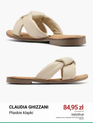 Płaskie klapki Claudia Ghizzani promocja w Deichmann