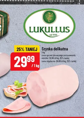 Szynka delikatna Lukullus promocja w POLOmarket