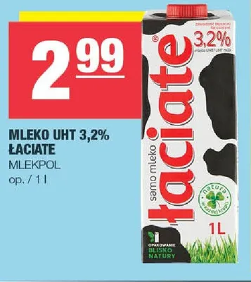 Mleko UHT 3,2% Łaciate promocja w SPAR