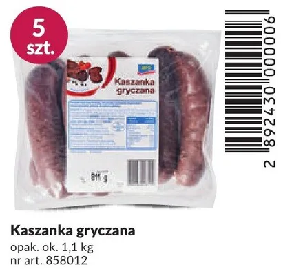 Kaszanka gryczana promocja w Makro