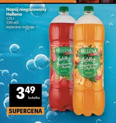 Napój niegazowany Hellena Jabłko Truskawka Malina promocja w Delikatesy Centrum