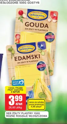 Ser żółty w plastrach Włoszczowa promocja w Bingo