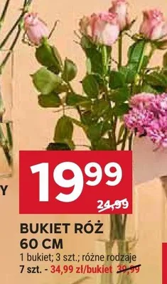 Bukiet róż 60 cm promocja w Stokrotka