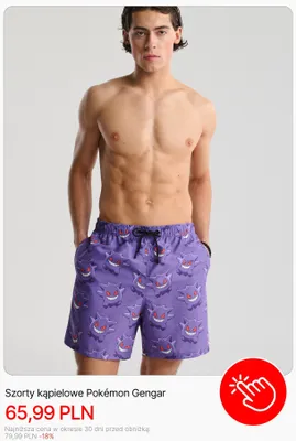 Szorty kąpielowe Cropp Pokémon Gengar promocja w Cropp