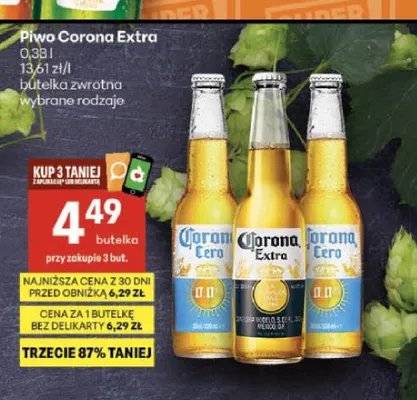 Piwo bezalkoholowe Corona Cero promocja w Delikatesy Centrum