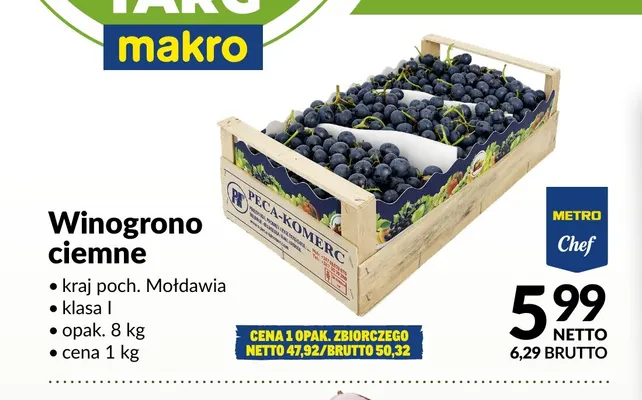 Winogrona ciemne Metro Chef promocja w Makro