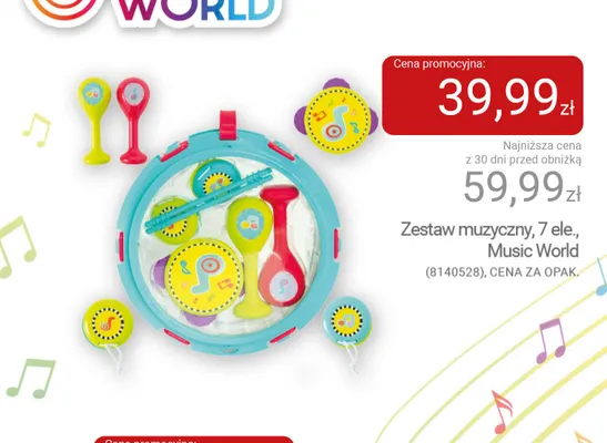 Zestaw muzyczny Music World promocja w Smyk