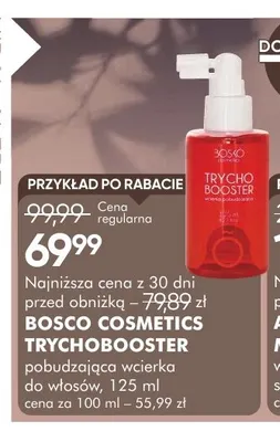 Pobudzająca wcierka do włosów Trychobooster Bosko Cosmetics promocja w Super-Pharm