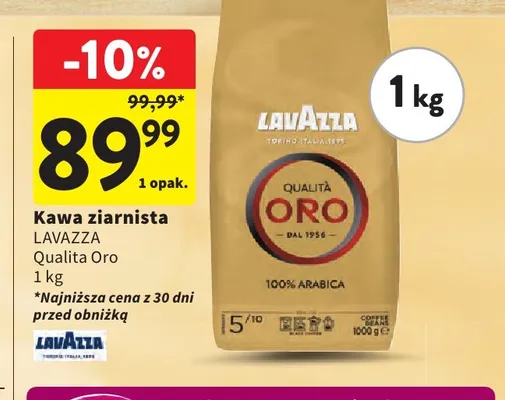 Kawa ziarnista Lavazza Qualita Oro promocja w Intermarche