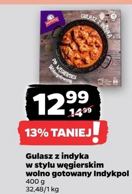 Gulasz z indyka w stylu węgierskim wolno gotowany Indykpol promocja w Netto